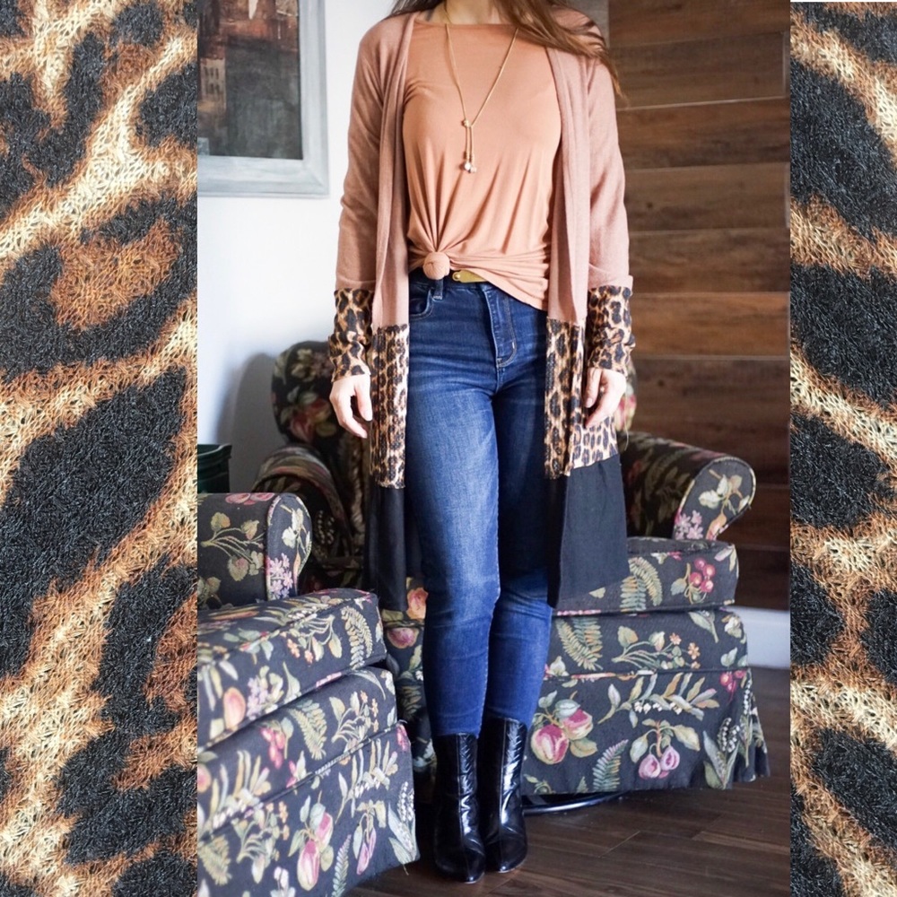 Colorblock Leopard Sweater